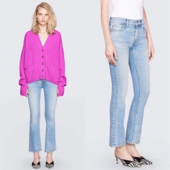 RE/DONE Levis Kick Flare Jeans MID90s High Rise Size 25 Blue Denim 90s High Rise - Picture 2 of 14